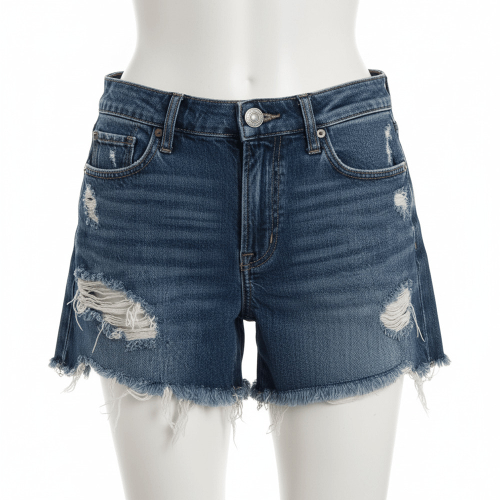American Eagle Ripped Denim Shorts - One of One - Size M - Strutandstyle